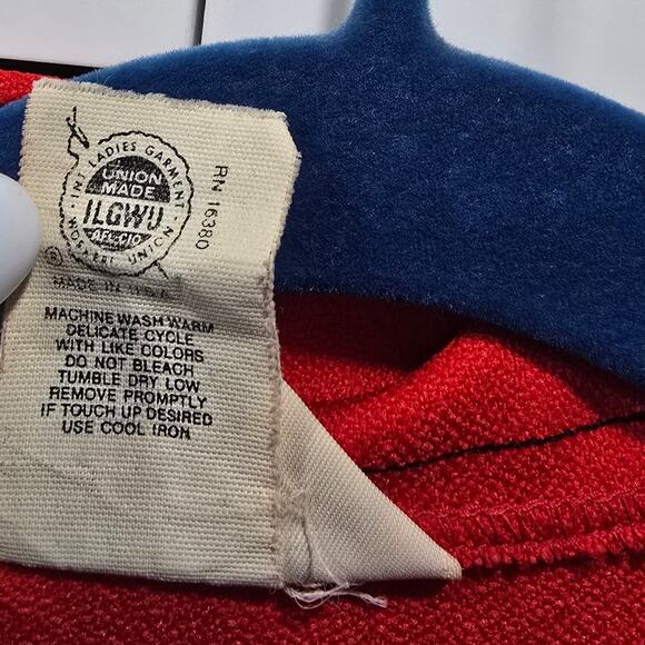 Vintage 1980s Sears“The Fashion Place” Red Striped Shirt Dress – Size 16 (union) - Picture 9 of 16